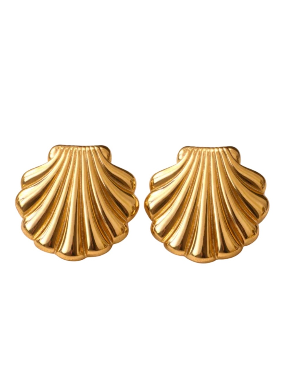 Sea Bones Scallop Seashell Stud Earrings